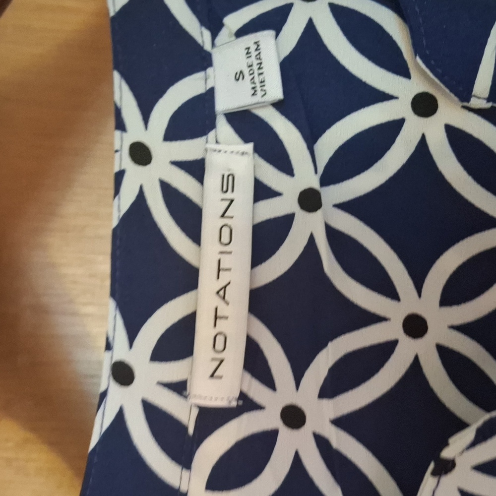Notations Navy & White Geometric Blouse - Picture 5 of 5